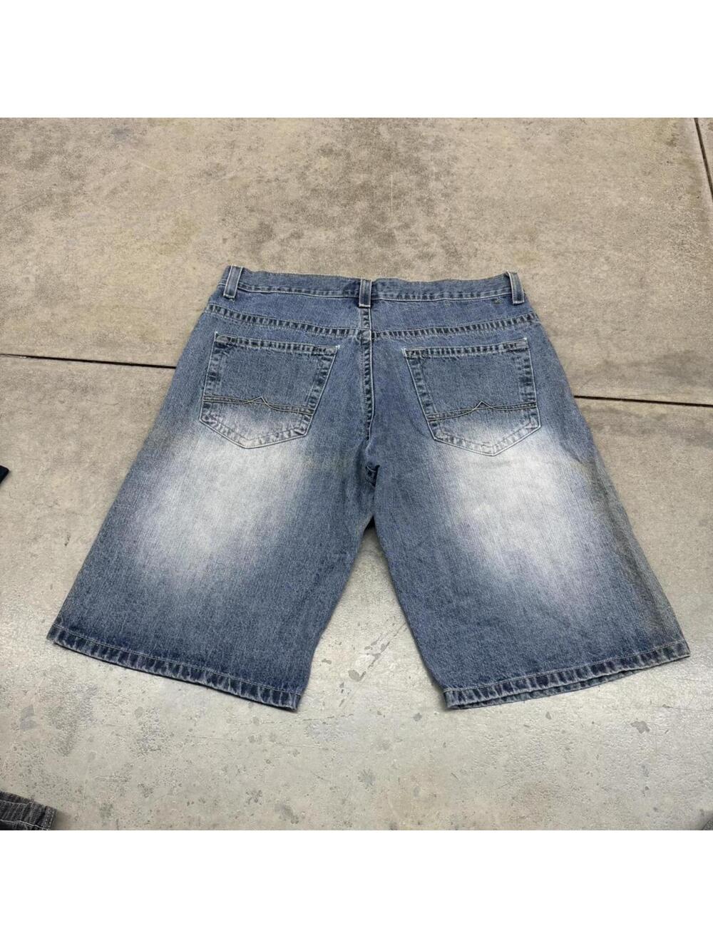 vintage avirex relaxed baggy fit faded blue jean shorts jorts size 40